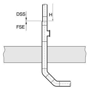 Übergang Druckströmungssystem (DSS) in Freispiegelentwässerung - vertikal
