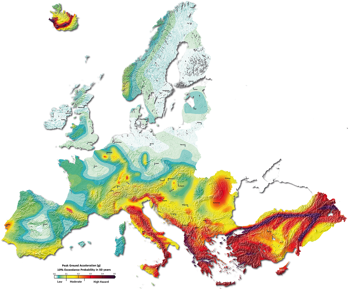 Erdbebenkarte Europa